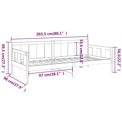 Day Bed without Mattress Honey Brown Solid Wood Pine 90x200 cm