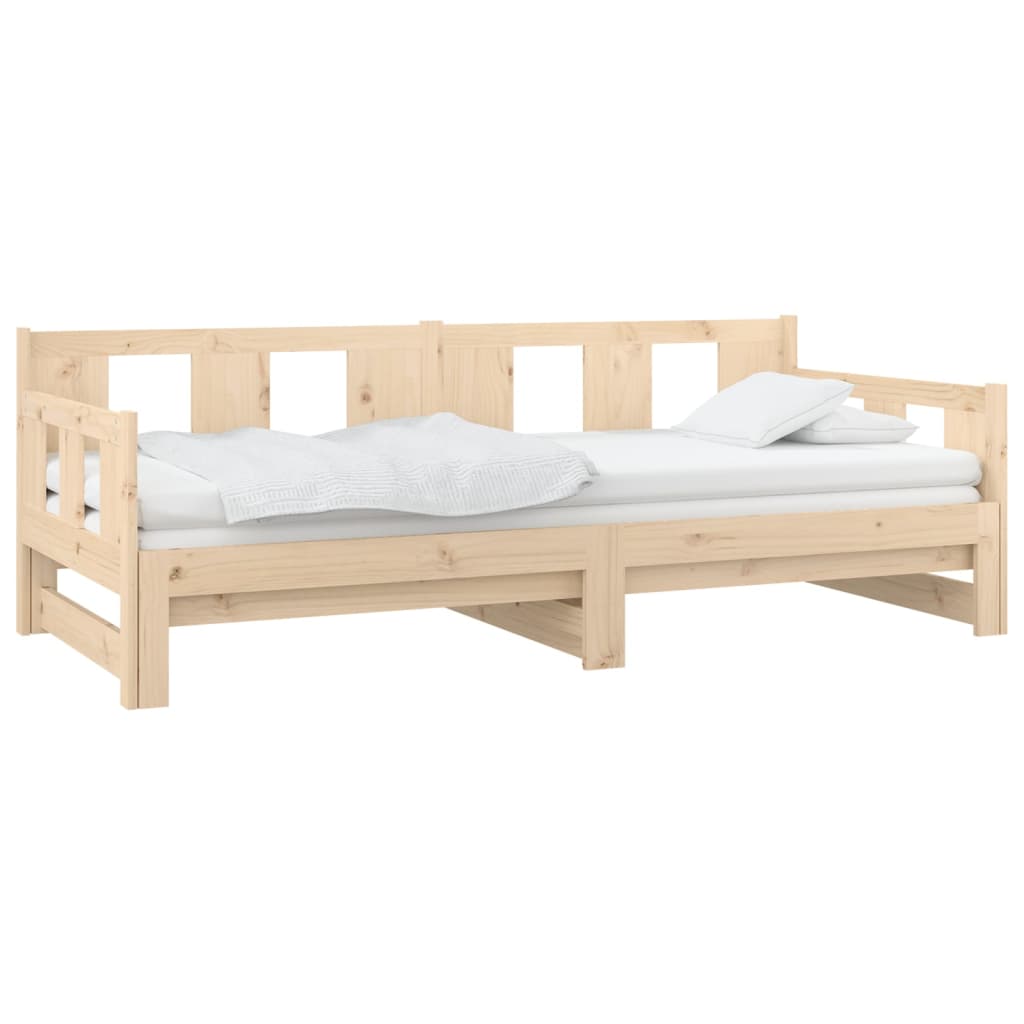Pull-out Day Bed | Natural Pine | Solid Pine Wood | Full | Convertible