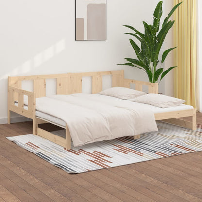 Pull-out Day Bed | Natural Pine | Solid Pine Wood | Full | Convertible