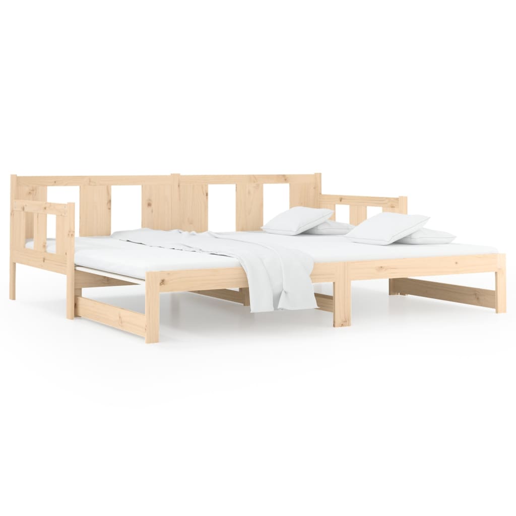 Pull-out Day Bed | Natural Pine | Solid Pine Wood | Full | Convertible