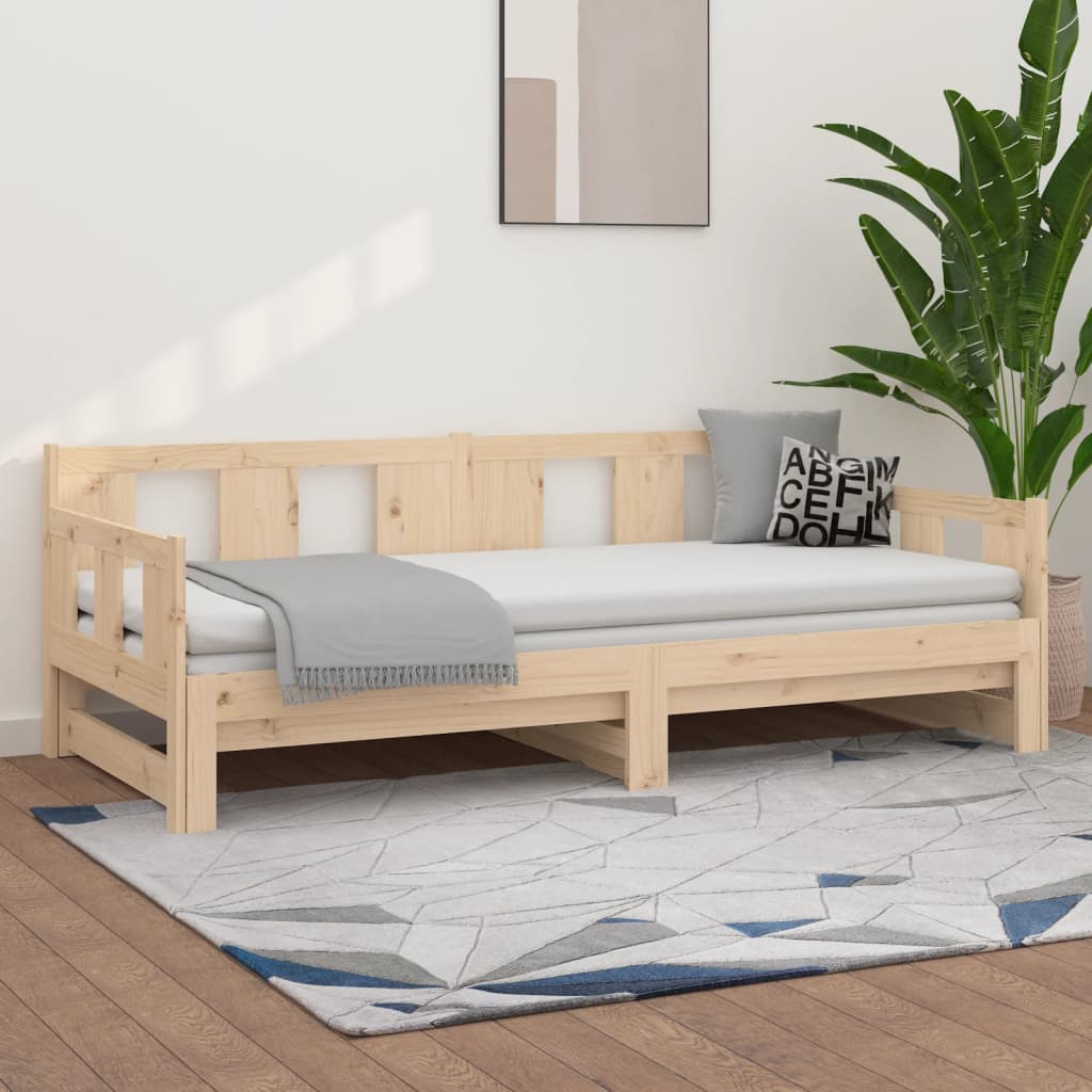 Pull-out Day Bed | Natural Pine | Solid Pine Wood | Full | Convertible