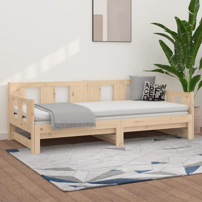 Pull-out Day Bed | Natural Pine | Solid Pine Wood | Full | Convertible