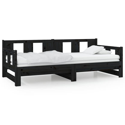 Pull-out Day Bed | Black | Solid pine wood | Medium