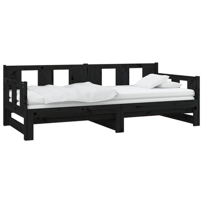 Pull-out Day Bed | Black | Solid pine wood | Medium
