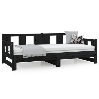 Pull-out Day Bed | Black | Solid pine wood | Medium