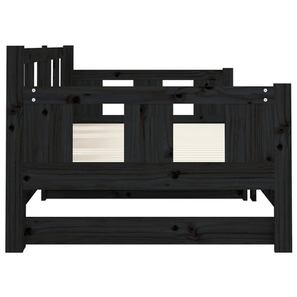 Pull-out Day Bed | Black | Solid pine wood | Medium