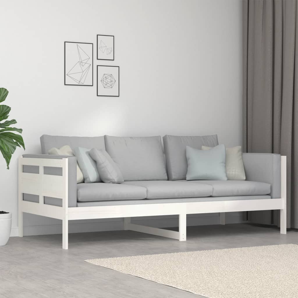 Day Bed | White | Solid Pine Wood, Plywood | 90x200 cm mattress size