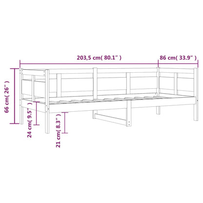 Day Bed | Natural Wood | Solid Pine Wood, Plywood | Single