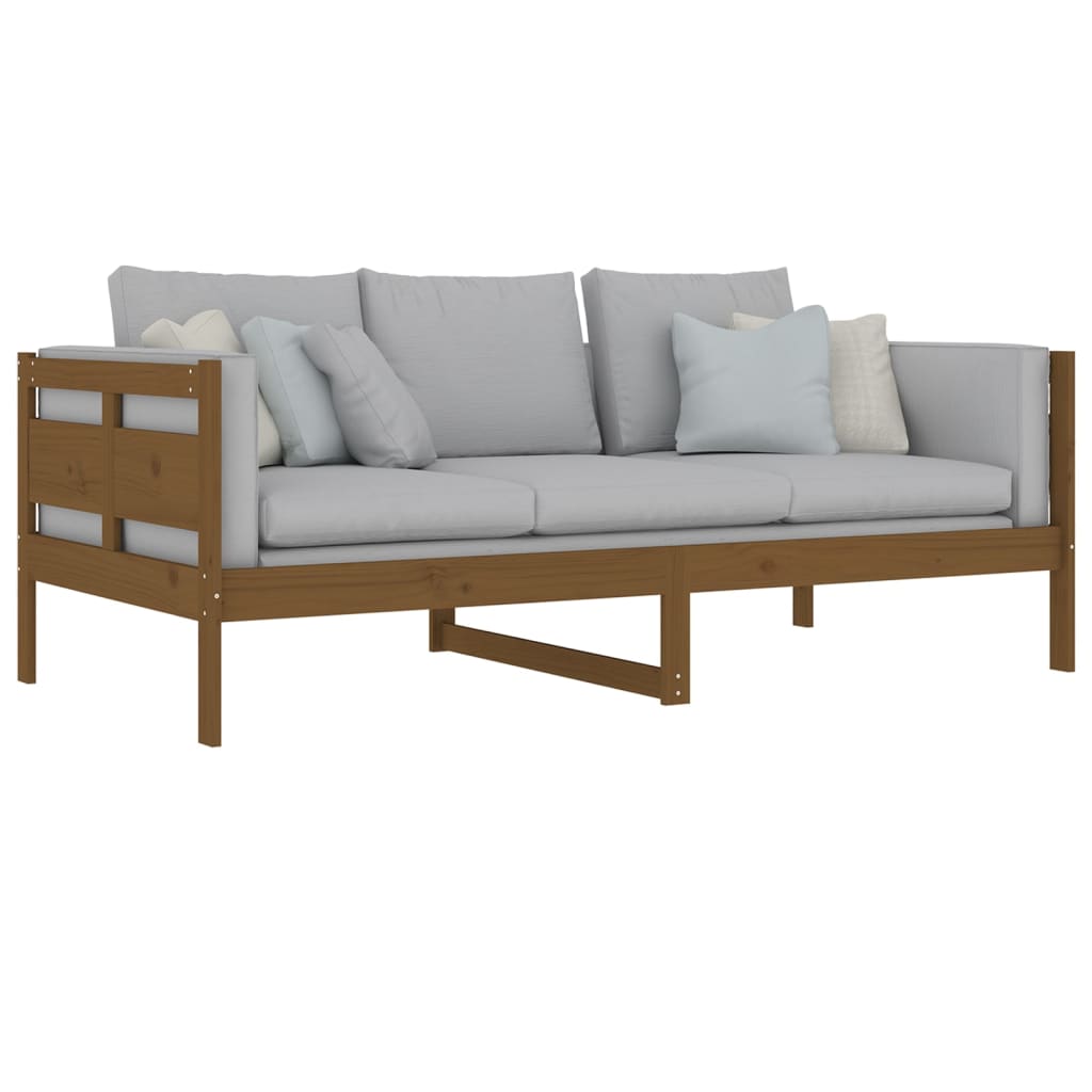 Day Bed without Mattress Honey Brown Solid Wood Pine 90x190 cm Single