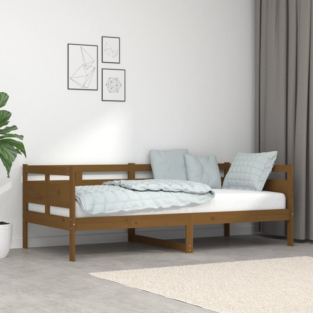 Day Bed without Mattress Honey Brown Solid Wood Pine 90x190 cm Single