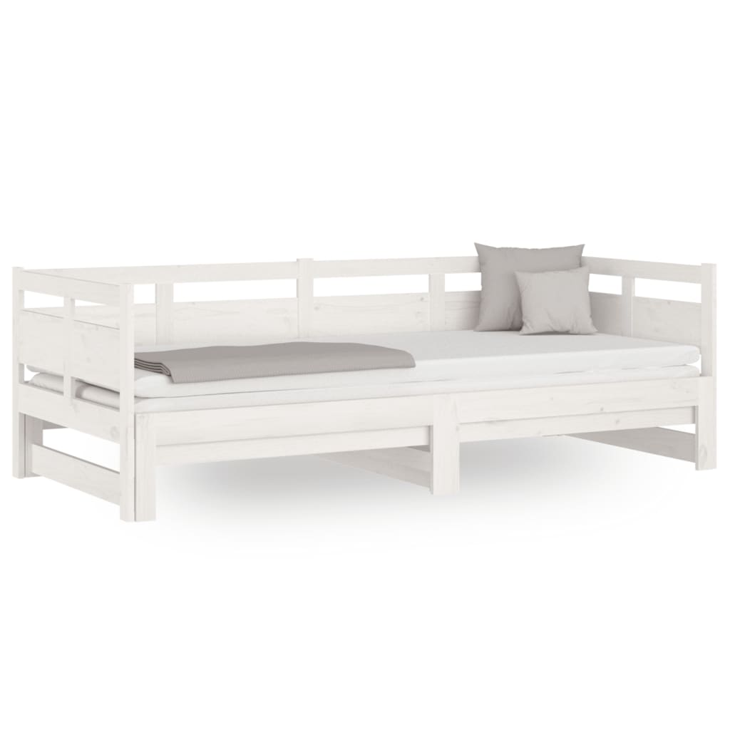 Pull-out Day Bed | White | Solid pine wood | 2x