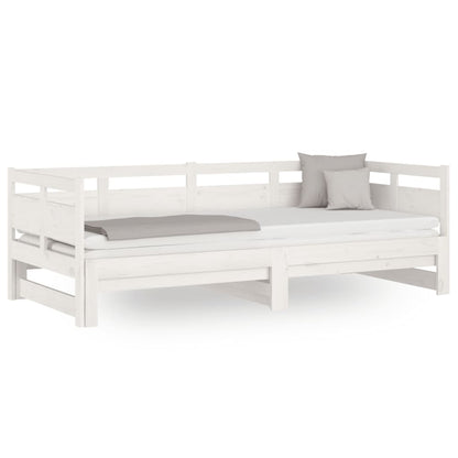 Pull-out Day Bed | White | Solid pine wood | 2x
