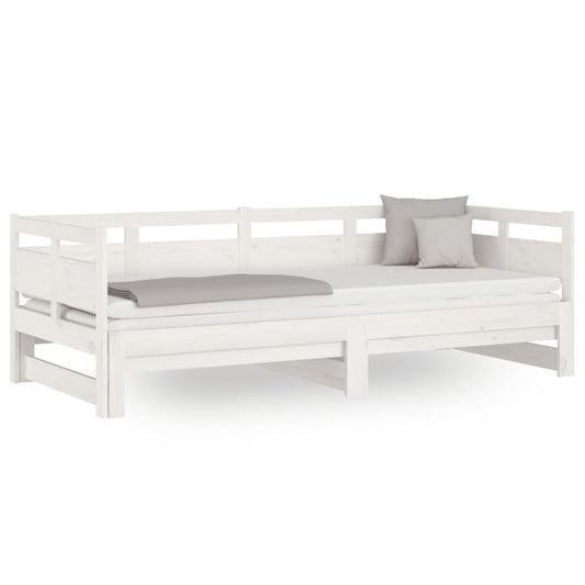 Pull-out Day Bed | White | Solid pine wood | 2x