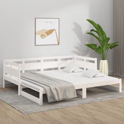 Pull-out Day Bed | White | Solid pine wood | 2x