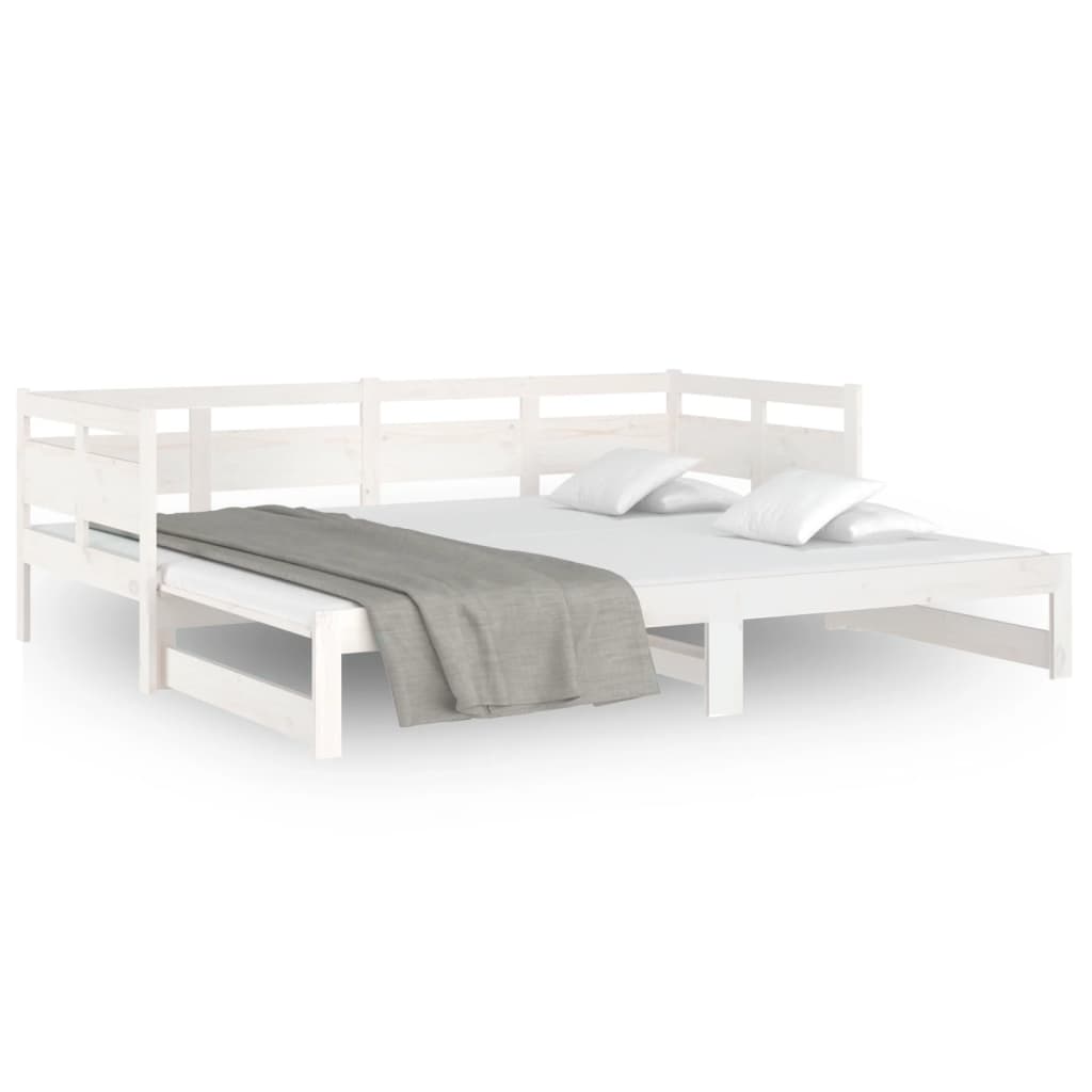 Pull-out Day Bed | White | Solid pine wood | 2x