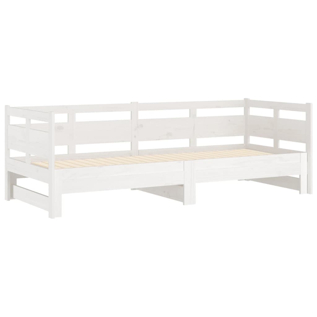 Pull-out Day Bed | White | Solid pine wood | 2x