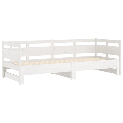 Pull-out Day Bed | White | Solid pine wood | 2x