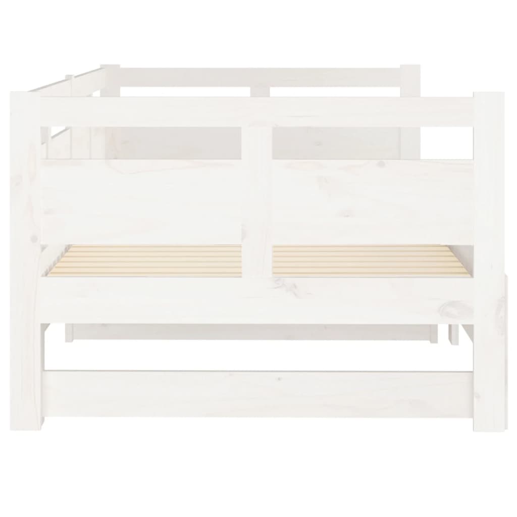 Pull-out Day Bed | White | Solid pine wood | 2x