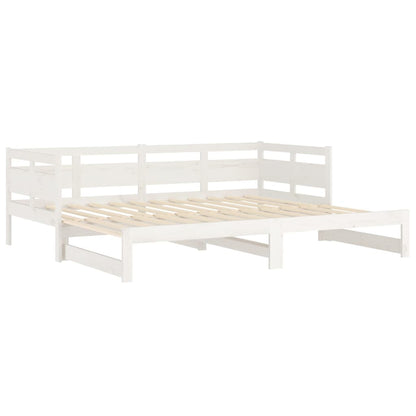 Pull-out Day Bed | White | Solid pine wood | 2x