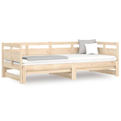 Pull-out Day Bed without Mattress Solid Wood Pine 2x(80x200) cm