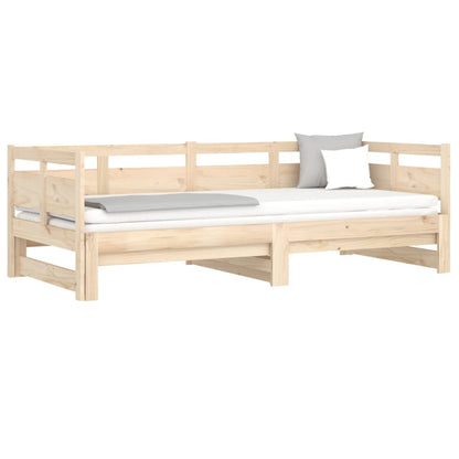 Pull-out Day Bed without Mattress Solid Wood Pine 2x(80x200) cm