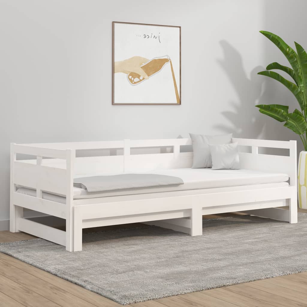 Pull-out Day Bed without Mattress White 2x(80x200) cm