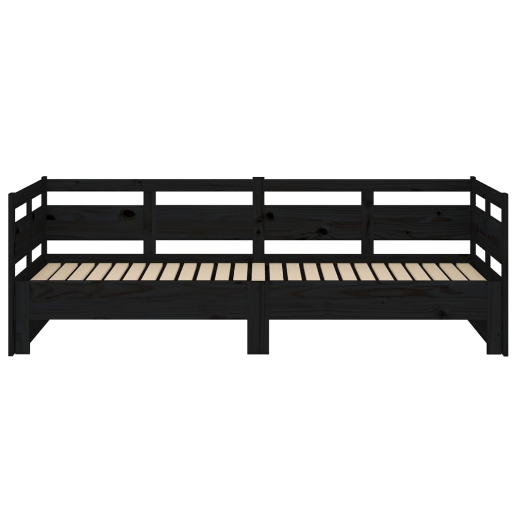 Pull-out Day Bed | Black | Solid pine wood | Double size