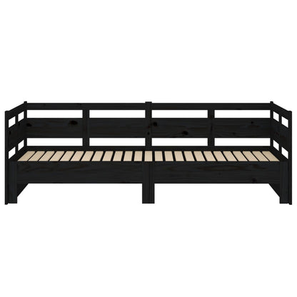 Pull-out Day Bed | Black | Solid pine wood | Double size