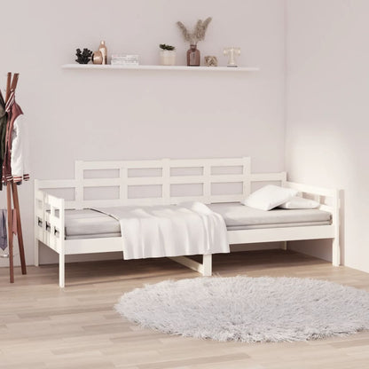 Day Bed without Mattress White Solid Wood Pine 90x200 cm