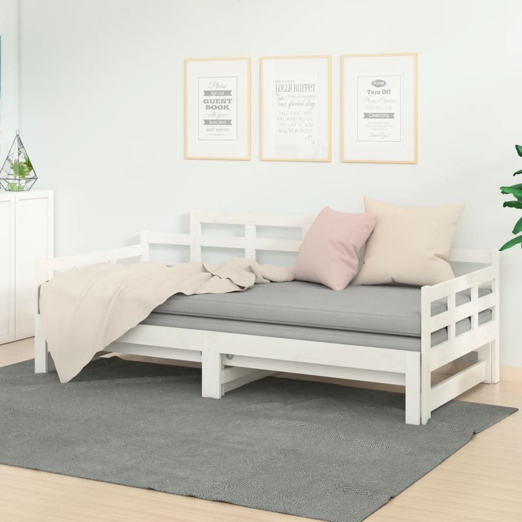Day Bed | White | Solid pine wood | 2x