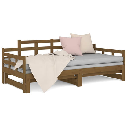 Pull-out Day Bed without Mattress Honey Brown 2x(90x190) cm