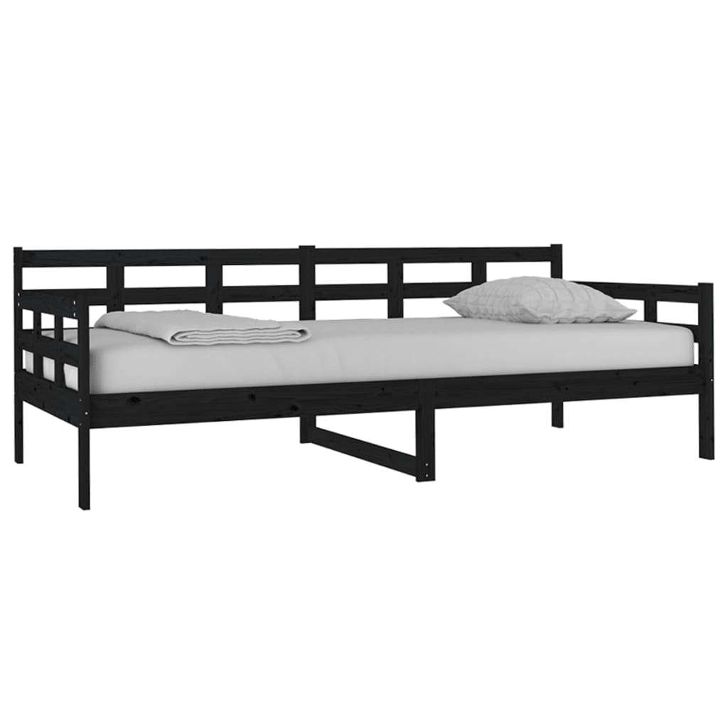Day Bed | Black | Solid Pine Wood | Single |  Convertible