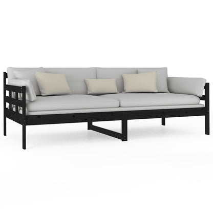 Day Bed | Black | Solid Pine Wood | Single |  Convertible