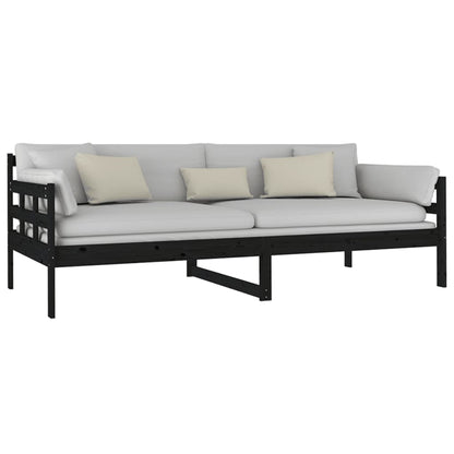 Day Bed | Black | Solid Pine Wood | Single |  Convertible