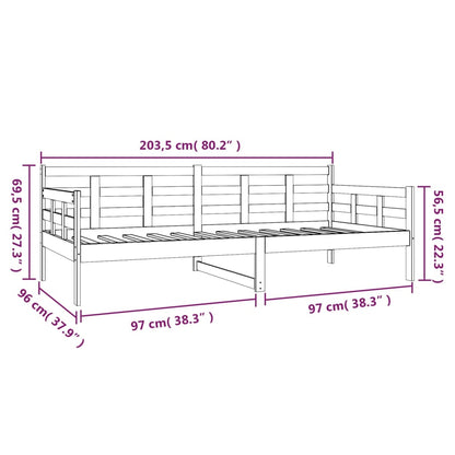 Day Bed | Black | Solid Pine Wood | Single |  Convertible