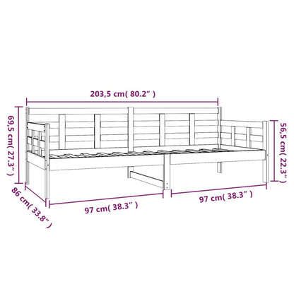 Day Bed | Black | Solid pine wood | Single