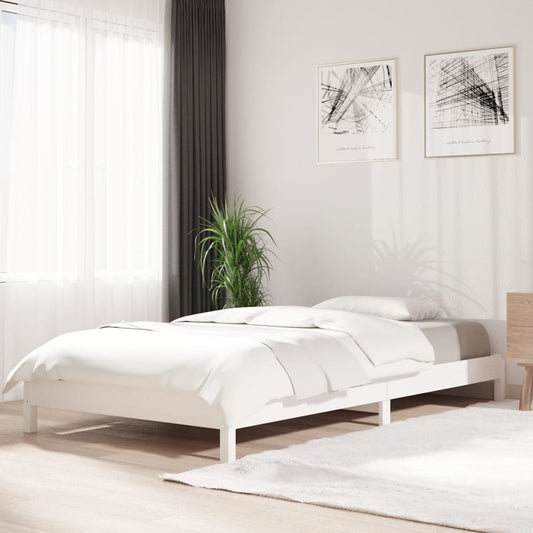 Stack Bed without Mattress White 100x200 cm Solid Wood Pine