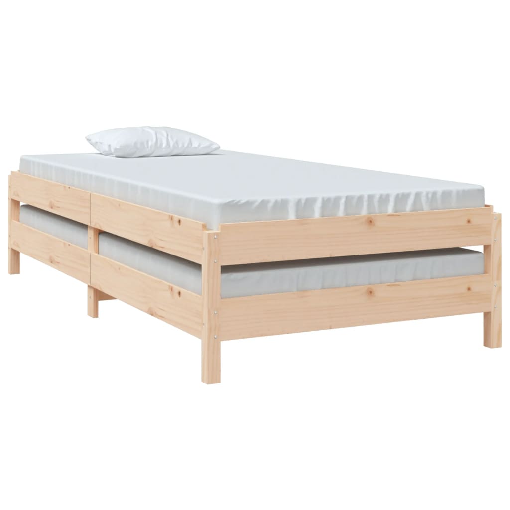 Stack Bed without Mattress 90x190 cm Single Solid Wood Pine