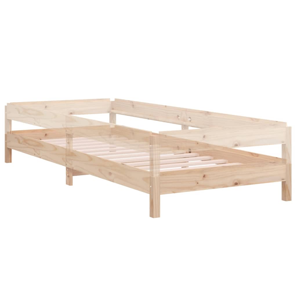 Stack Bed without Mattress 90x190 cm Single Solid Wood Pine