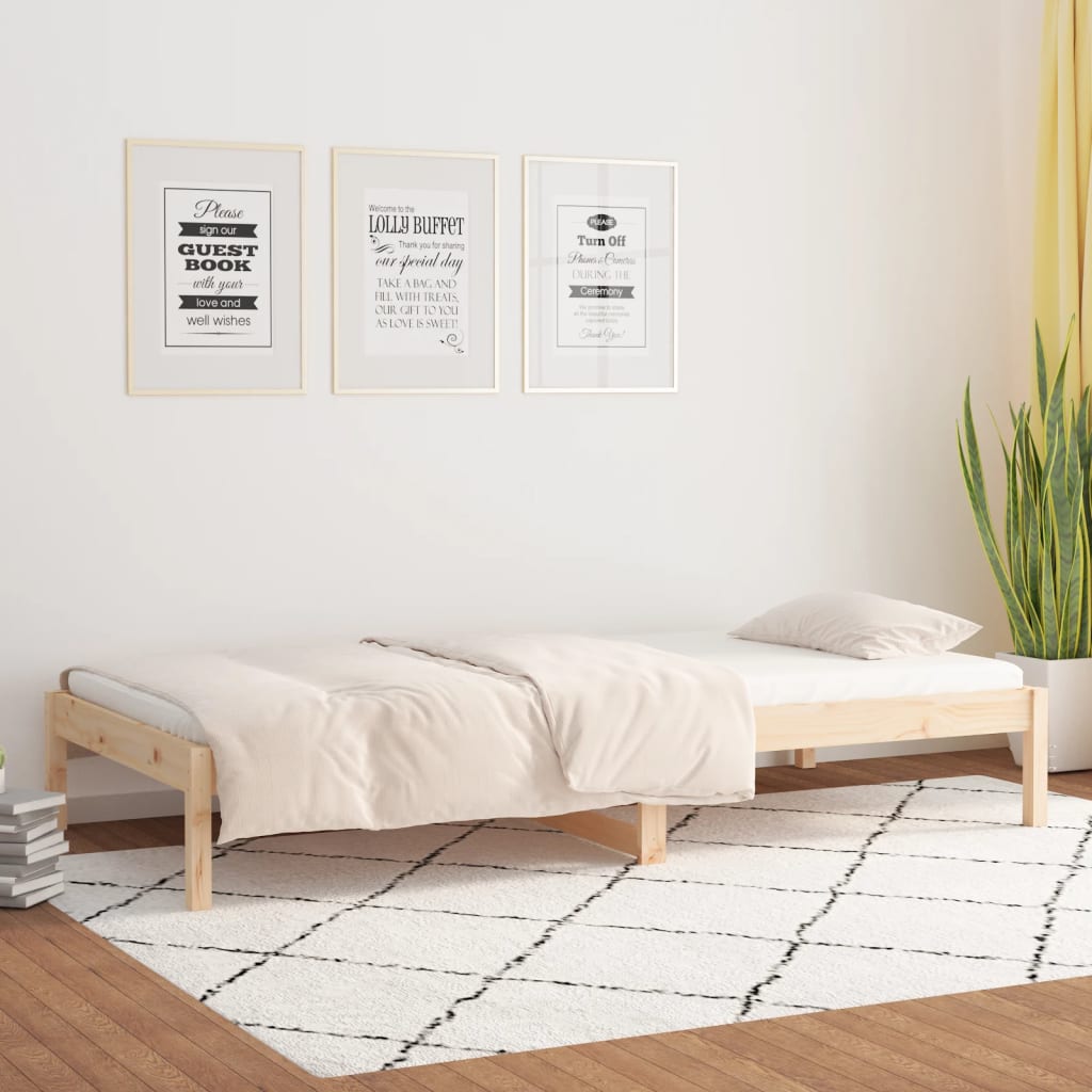 Day Bed without Mattress 90x190 cm Single Single Solid Wood Pine