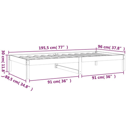 Day Bed without Mattress 90x190 cm Single Single Solid Wood Pine
