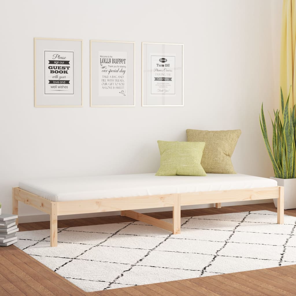 Day Bed without Mattress 90x190 cm Single Single Solid Wood Pine