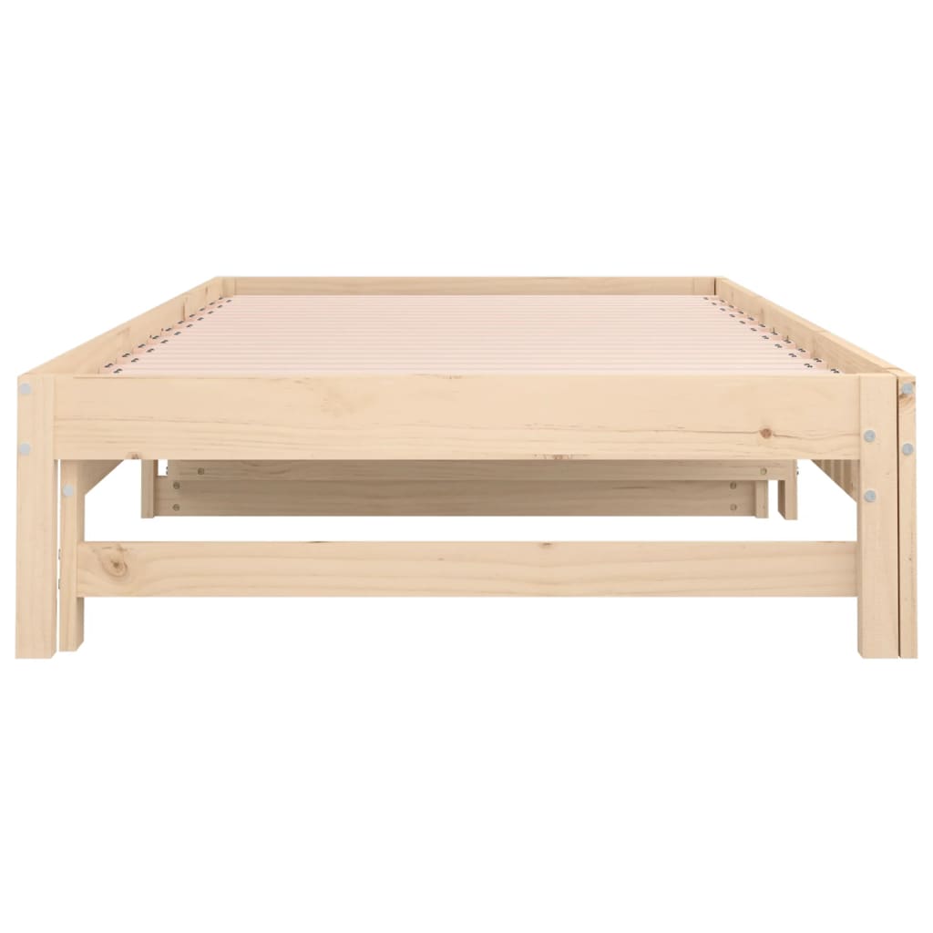 Pull-out Day Bed without Mattress 2x(90x200) cm Solid Wood Pine
