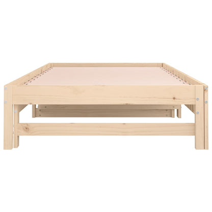 Pull-out Day Bed without Mattress 2x(80x200) cm Solid Wood Pine