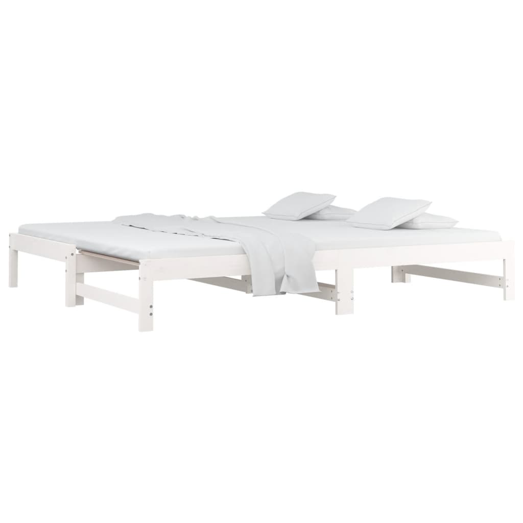 Day Bed | White | Solid pinewood | Double | Expandable | Day Bed