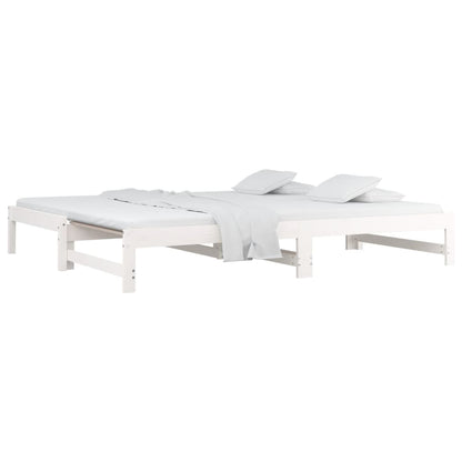Day Bed | White | Solid pinewood | Double | Expandable | Day Bed