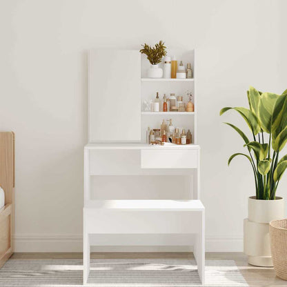 Dressing Table with Mirror White 74,5x40x141 cm
