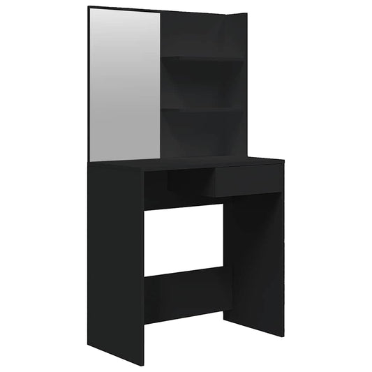 Dressing Table with Mirror Black 74,5x40x141 cm