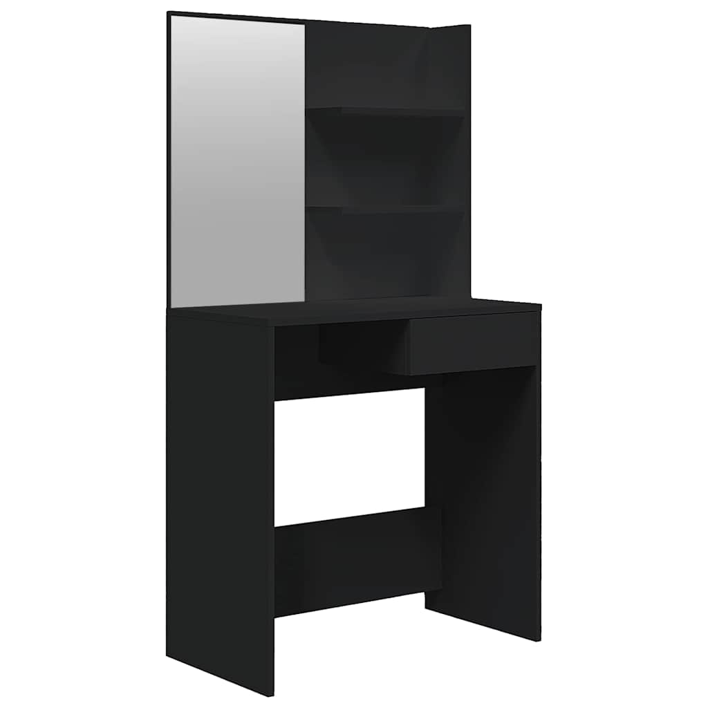 Dressing Table with Mirror Black 74,5x40x141 cm