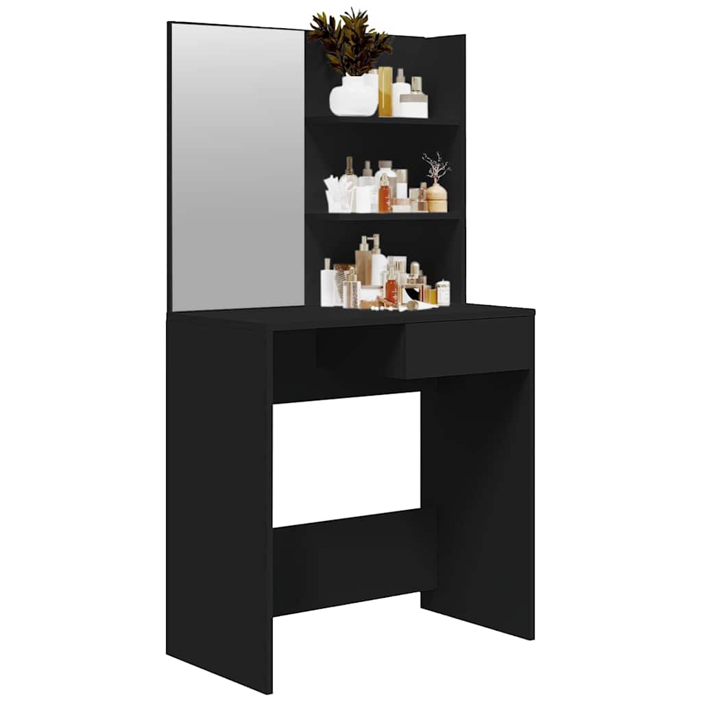 Dressing Table with Mirror Black 74,5x40x141 cm